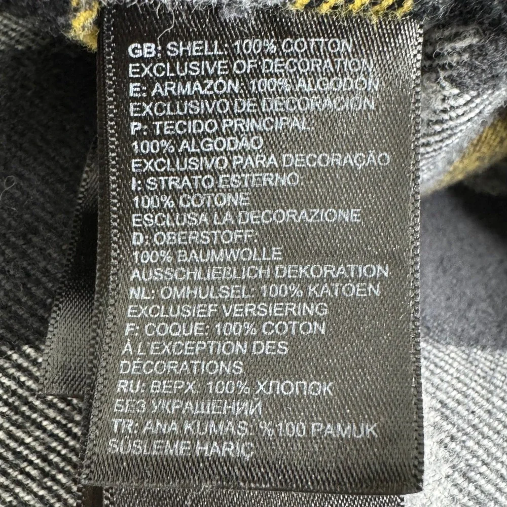 The North Face Flannel Shirt XXL Black/yellow Heavyweight‎